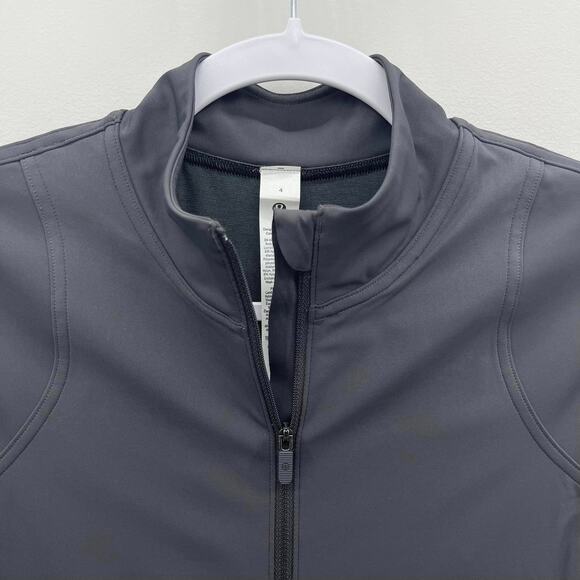 Lululemon Long-Sleeve Tennis Dress Romper Womens 4 Nulux Graphite Gray - Picture 5 of 10